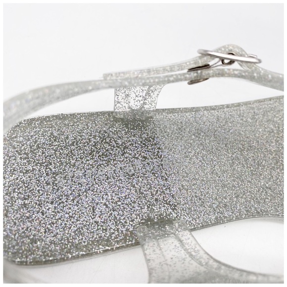 NWB Play by Jeffrey Campbell Fleurisse Clear Glitter Sandals Size 8 - Picture 12 of 12